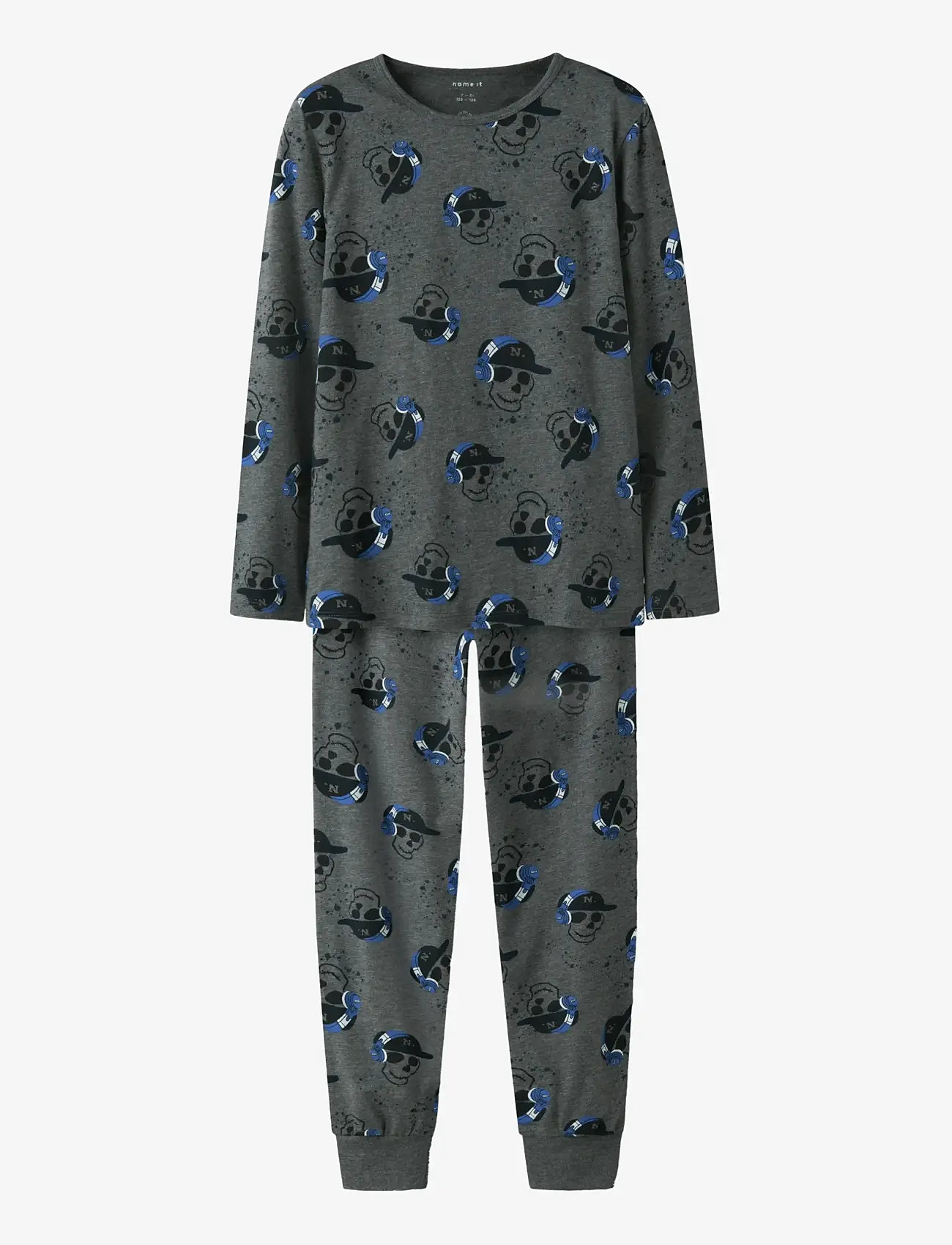 name it - NKMNIGHTSET DARK GREY MEL SKULL NOOS - komplektid - dark grey melange - 0