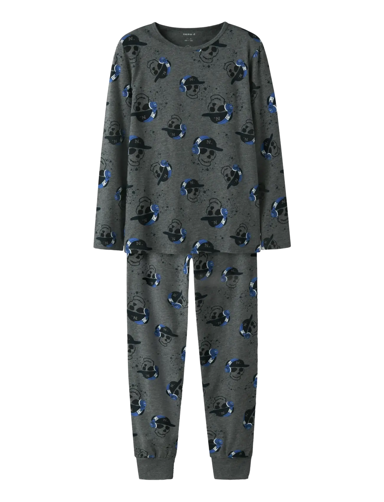 name it - NKMNIGHTSET DARK GREY MEL SKULL NOOS - rinkiniai - dark grey melange - 1