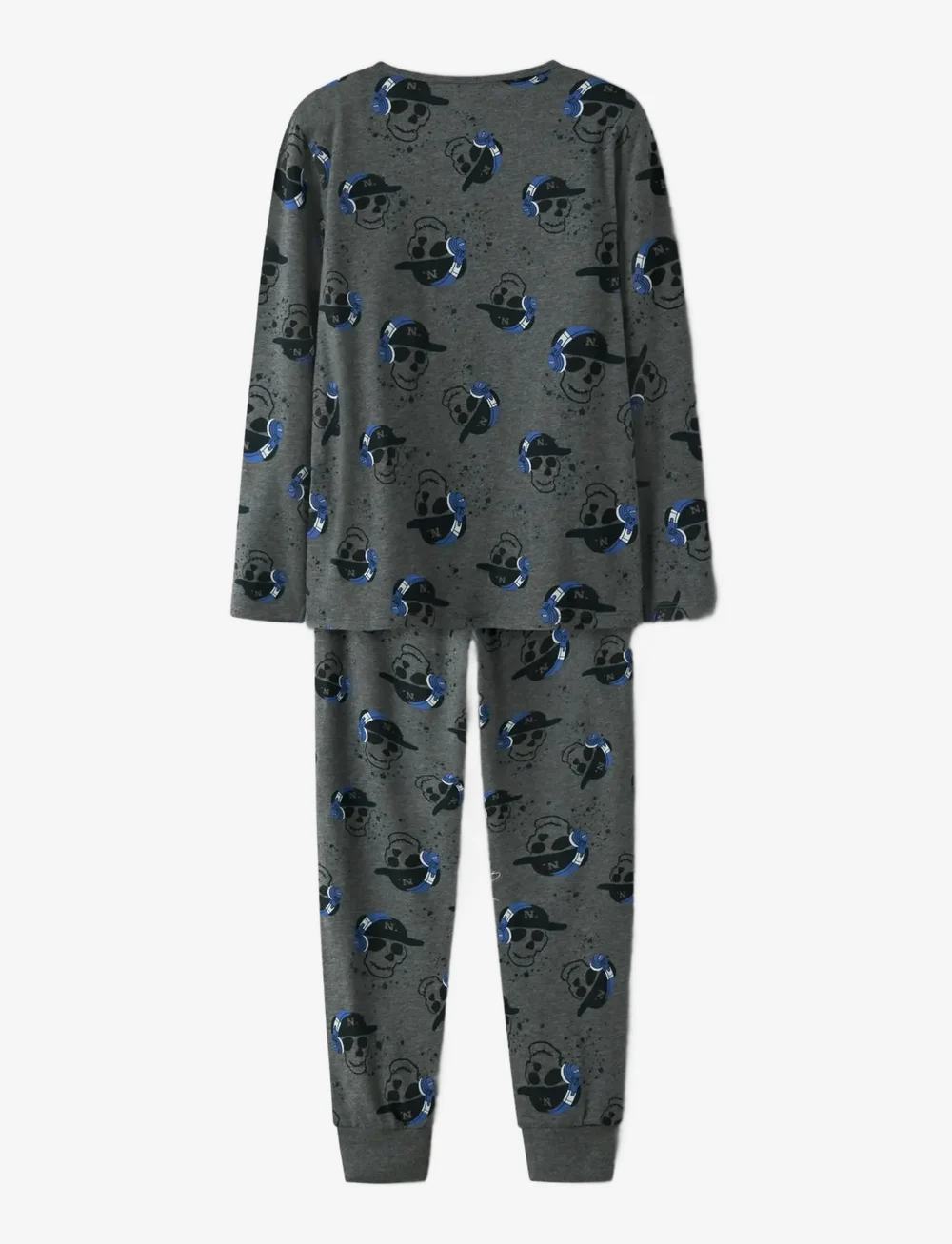 name it - NKMNIGHTSET DARK GREY MEL SKULL NOOS - ensembles - dark grey melange - 2
