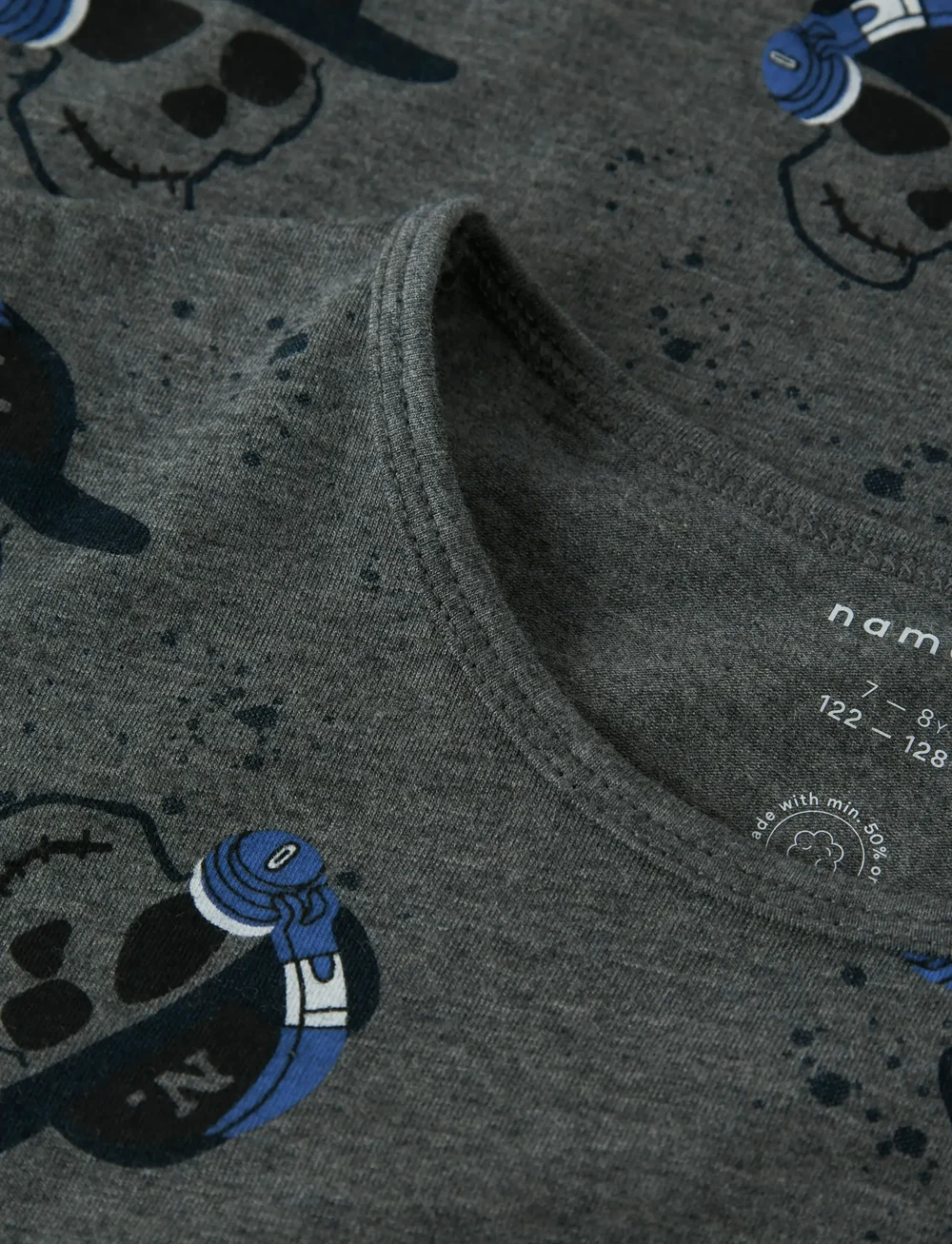 name it - NKMNIGHTSET DARK GREY MEL SKULL NOOS - ensembles - dark grey melange - 5