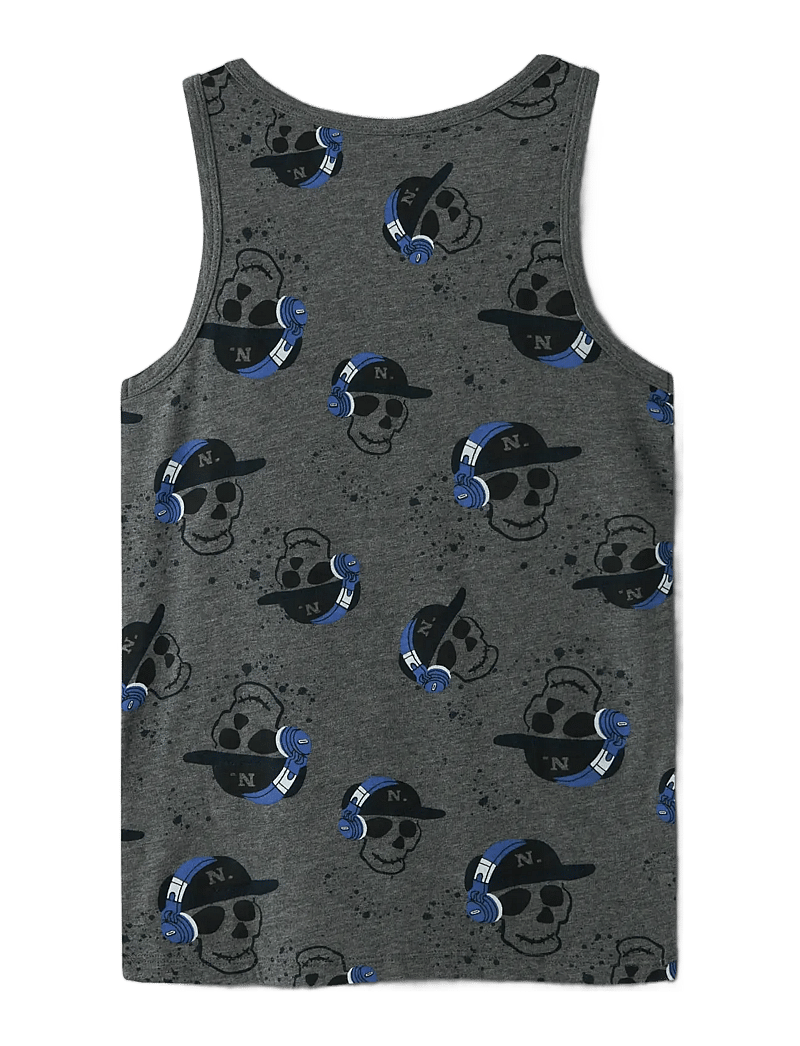 name it - NKMTANK TOP 2P DARK GREY MEL SKULL NOOS - linnen - dark grey melange - 2