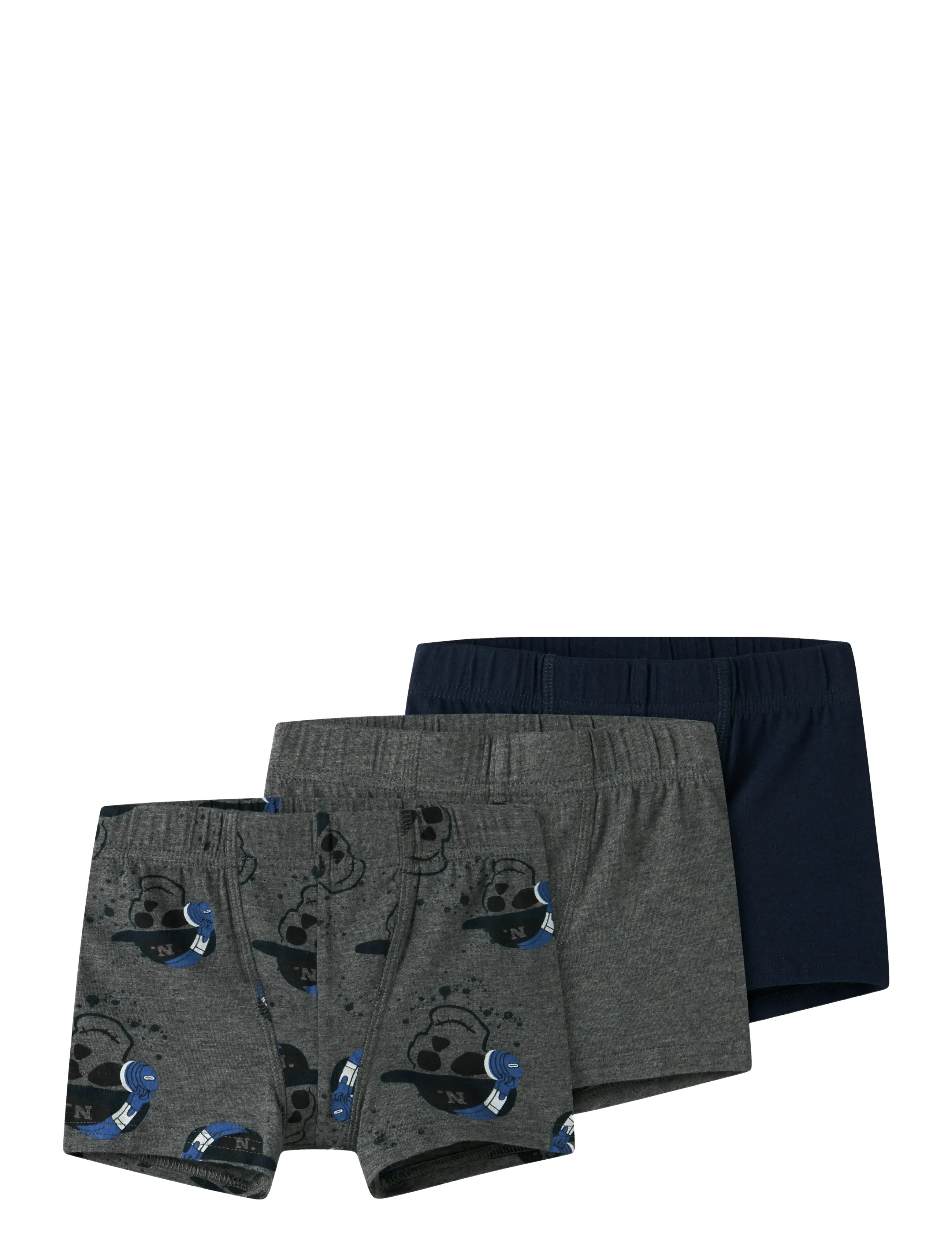 name it NMMTIGHTS 3P DARK GREY MEL SKULL NOOS - 4 for 3 - DARK GREY MELANGE / multi