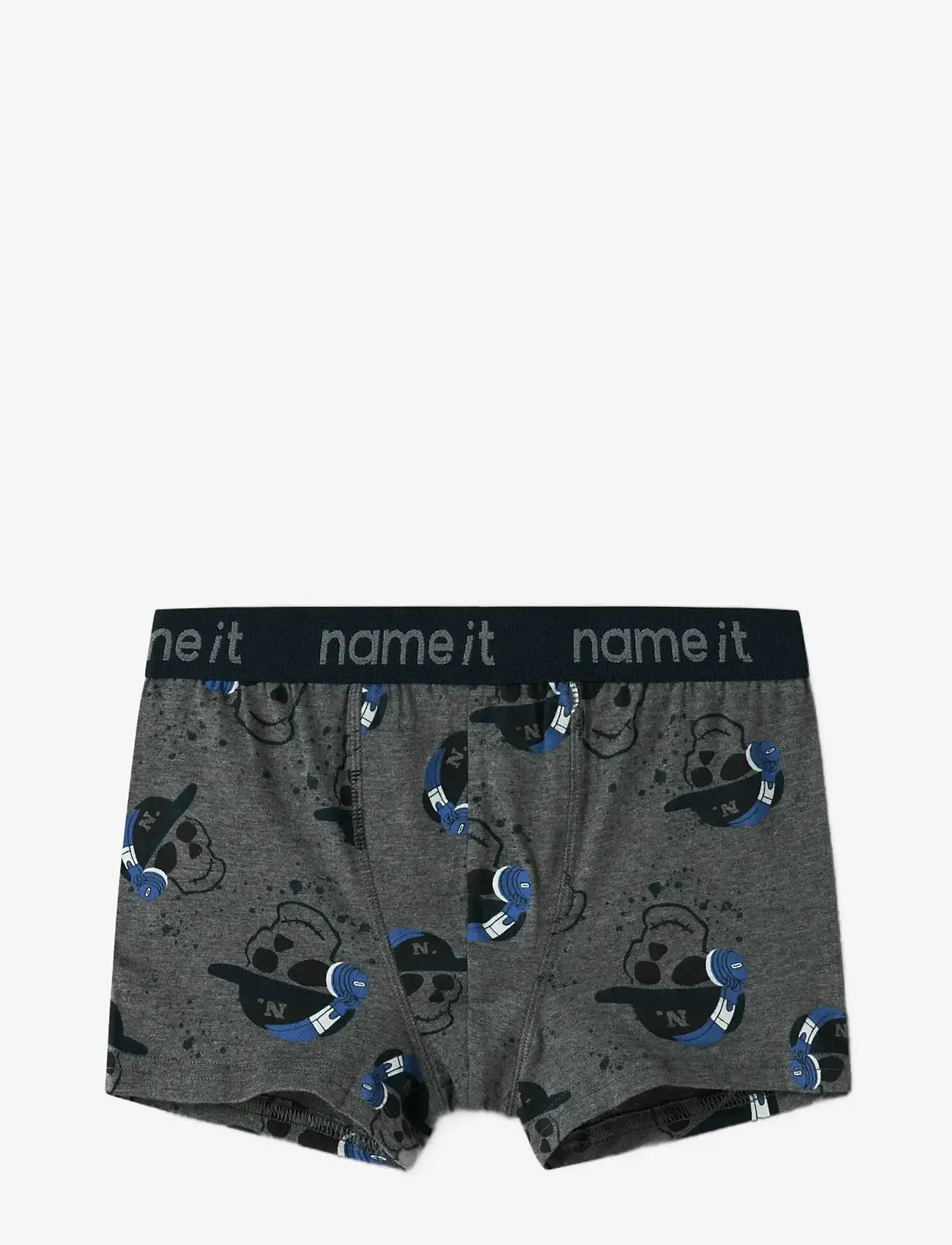 name it - NKMBOXER 3P DARK GREY MEL SKULL NOOS - kalsonger - dark grey melange - 4