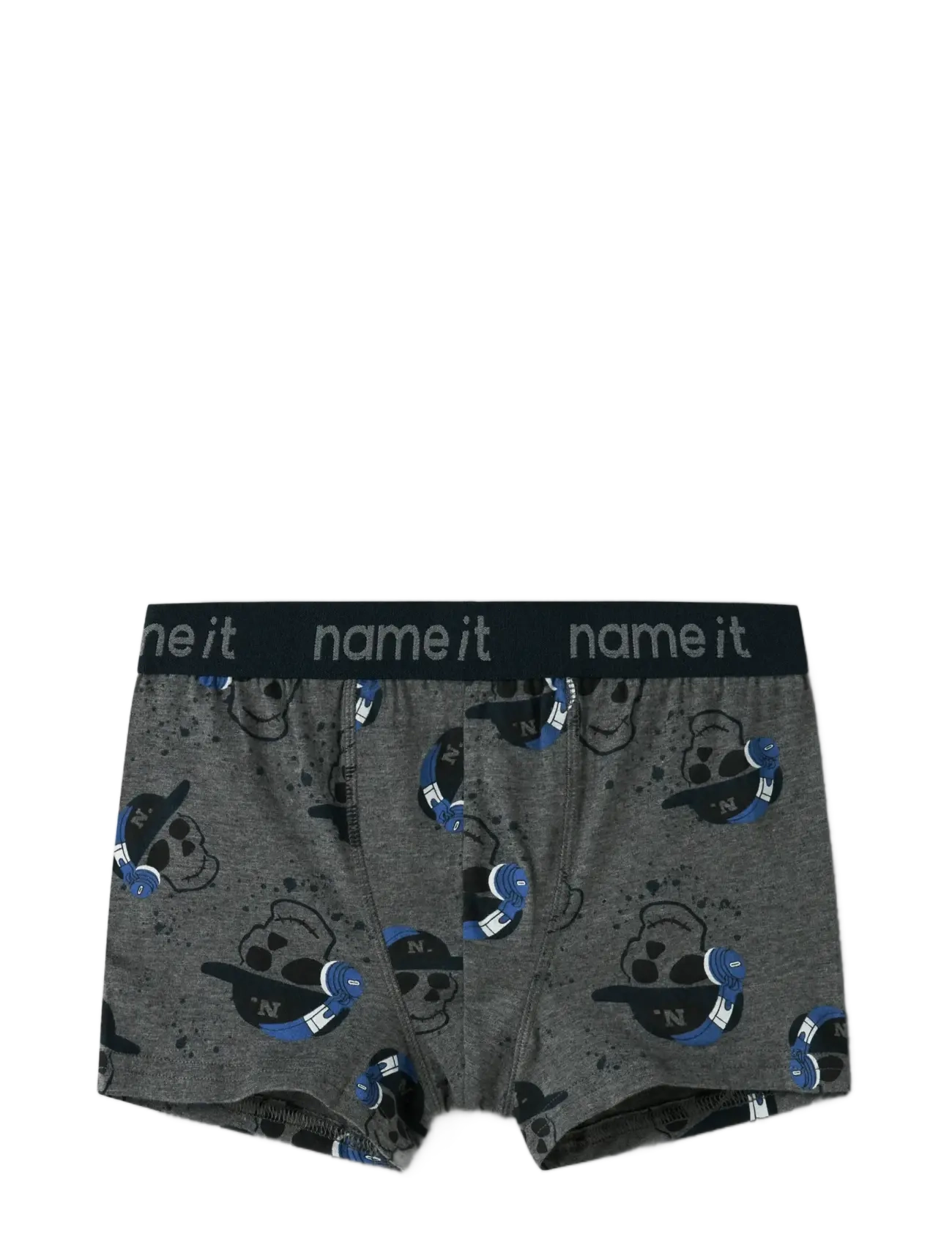 name it - NKMBOXER 3P DARK GREY MEL SKULL NOOS - unterhosen - dark grey melange - 4
