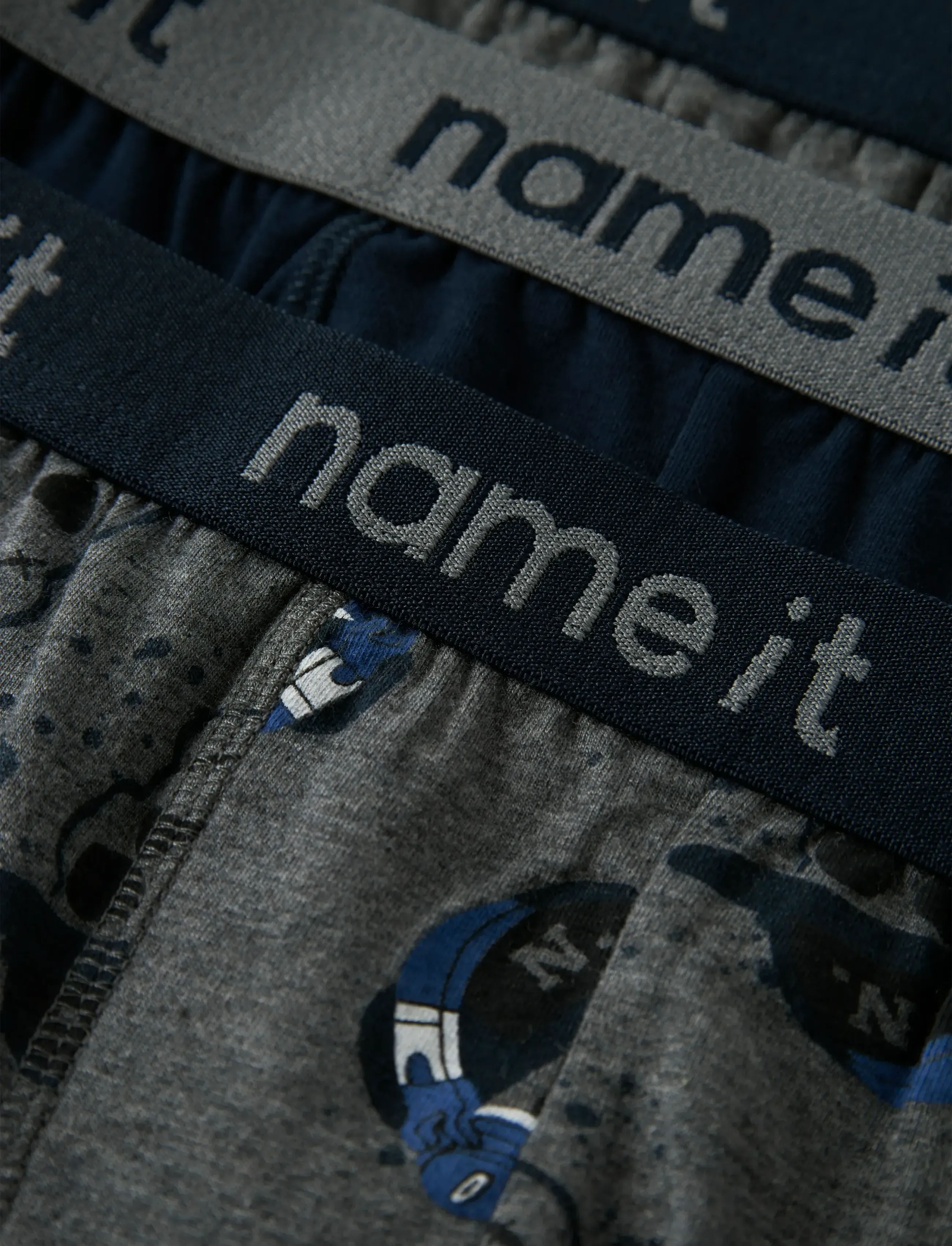 name it - NKMBOXER 3P DARK GREY MEL SKULL NOOS - unterhosen - dark grey melange - 5