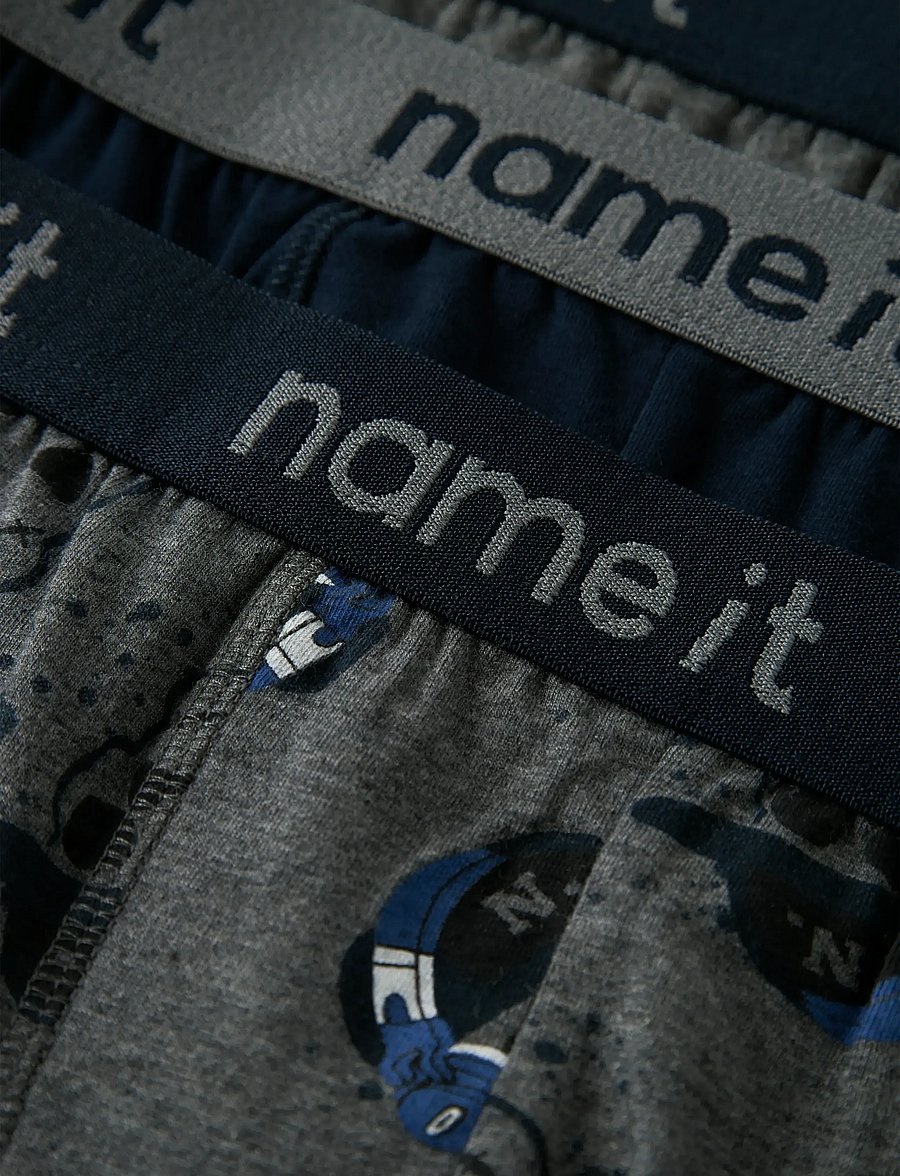 name it - NKMBOXER 3P DARK GREY MEL SKULL NOOS - unterhosen - dark grey melange - 5