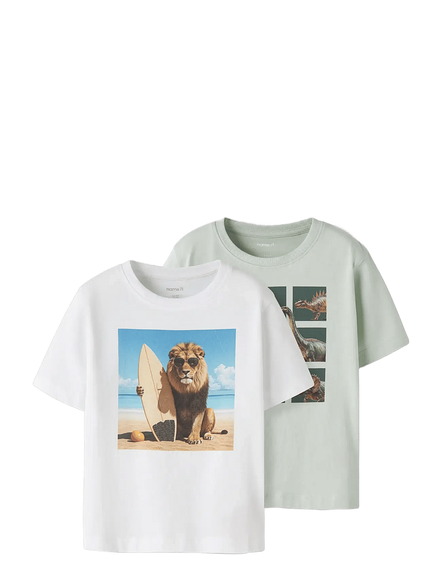 name it - NMMVOTO 2P SS NREG TOP - set med kortärmad t-shirt - pale aqua - 3