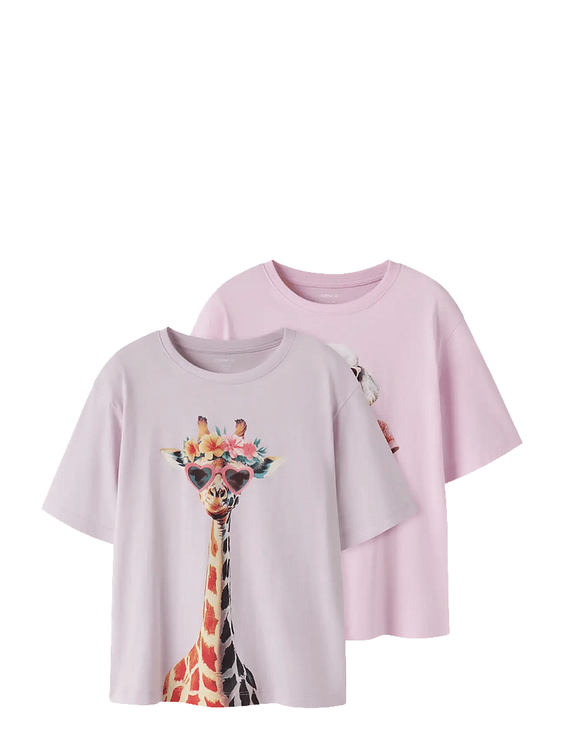 name it - NKFVOTEA 2P SS NREG TOP - kortärmade t-shirts - lavender fog - 0