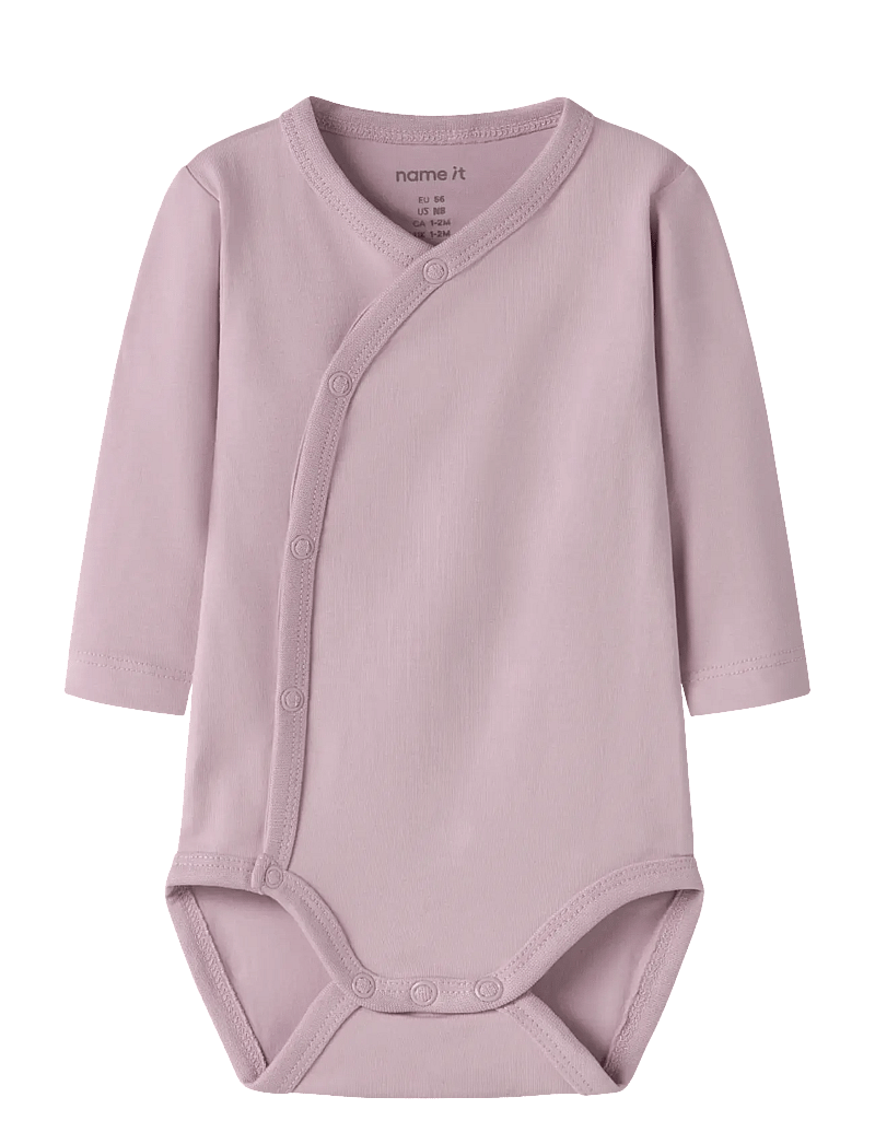 name it - NBFVULLA LS WRAP BODY - långärmade bodysuits - dawn pink - 0