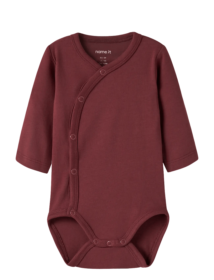 name it - NBFVULLA LS WRAP BODY - pikkade varrukatega - oxblood red - 0