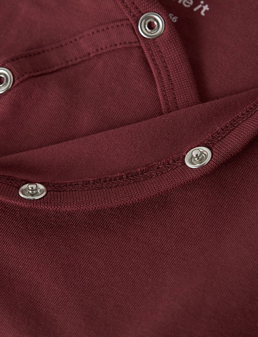 name it - NBFVULLA LS WRAP BODY - långärmade bodysuits - oxblood red - 2