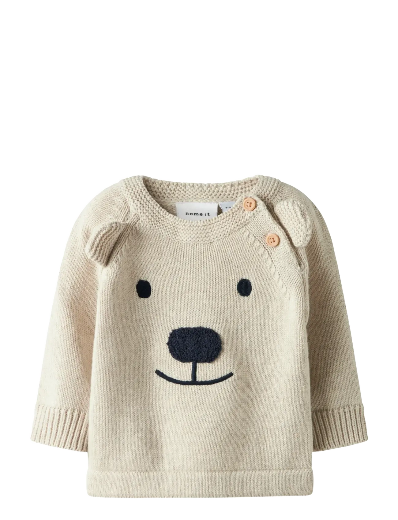 name it NBMREADY LS KNIT - Alussärgid - PEYOTE MELANGE / cream