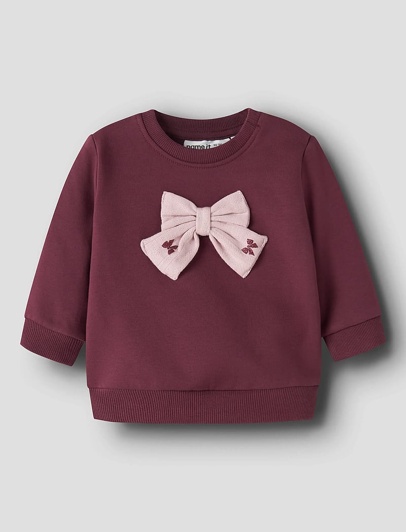 name it - NBFROWANE LS SWEAT BRU - sweatshirts - burgundy - 0
