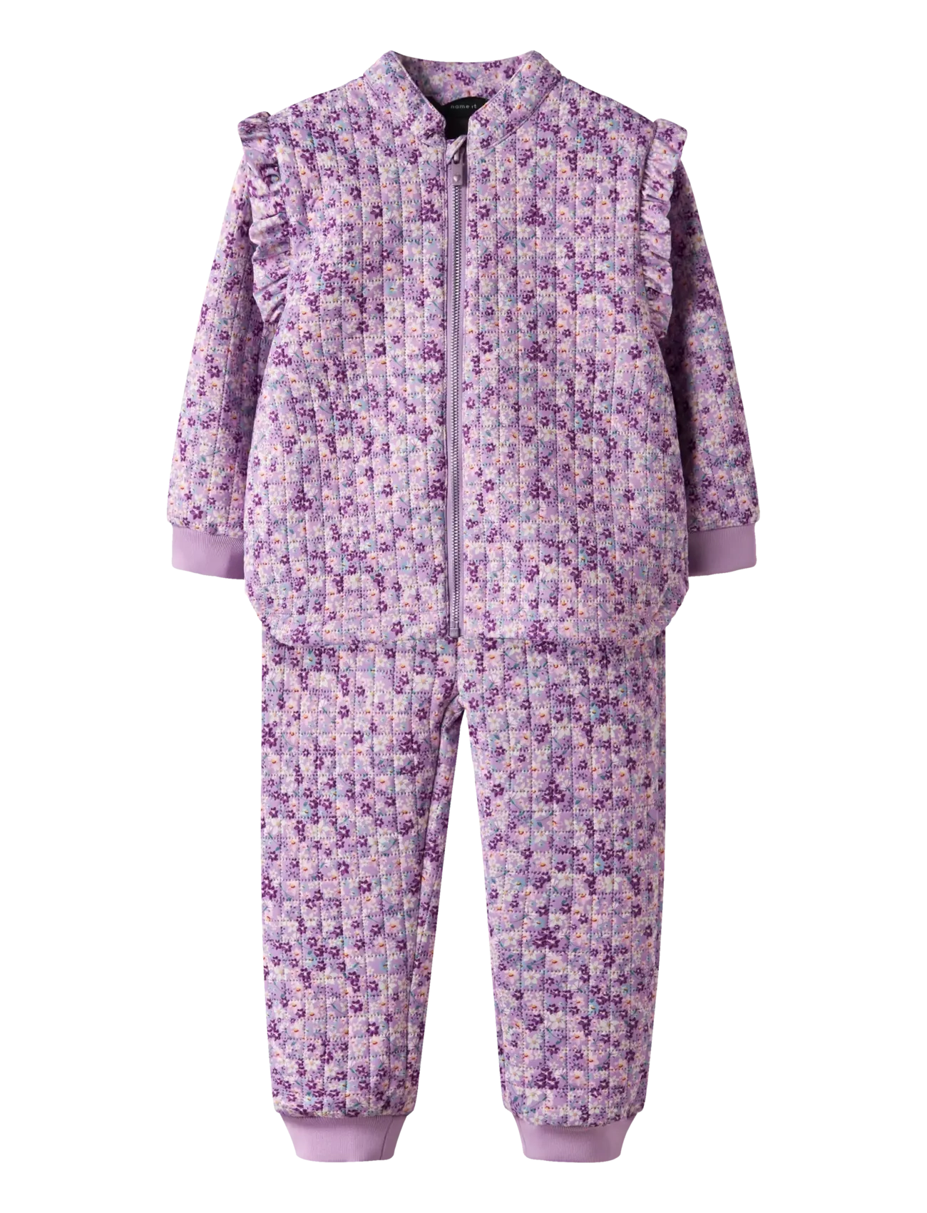 name it - NMFMOON QUILTED SET AOP 1FO - thermo-sets - violet tulle - 1