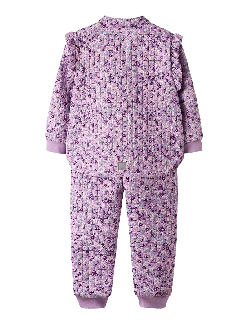 name it - NMFMOON QUILTED SET AOP 1FO - termokomplektid - violet tulle - 2