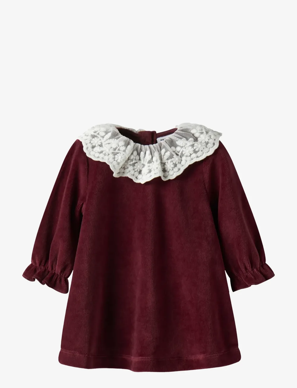 name it - NBFROXY LS VEL DRESS - langärmelige babykleider - burgundy - 0