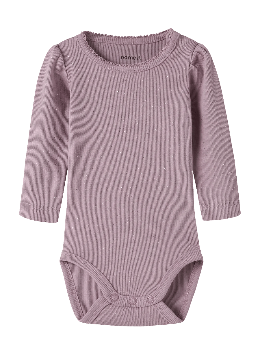 name it - NBFROSALLY LS BODY - langärmelige bodys - mauve shadows - 0