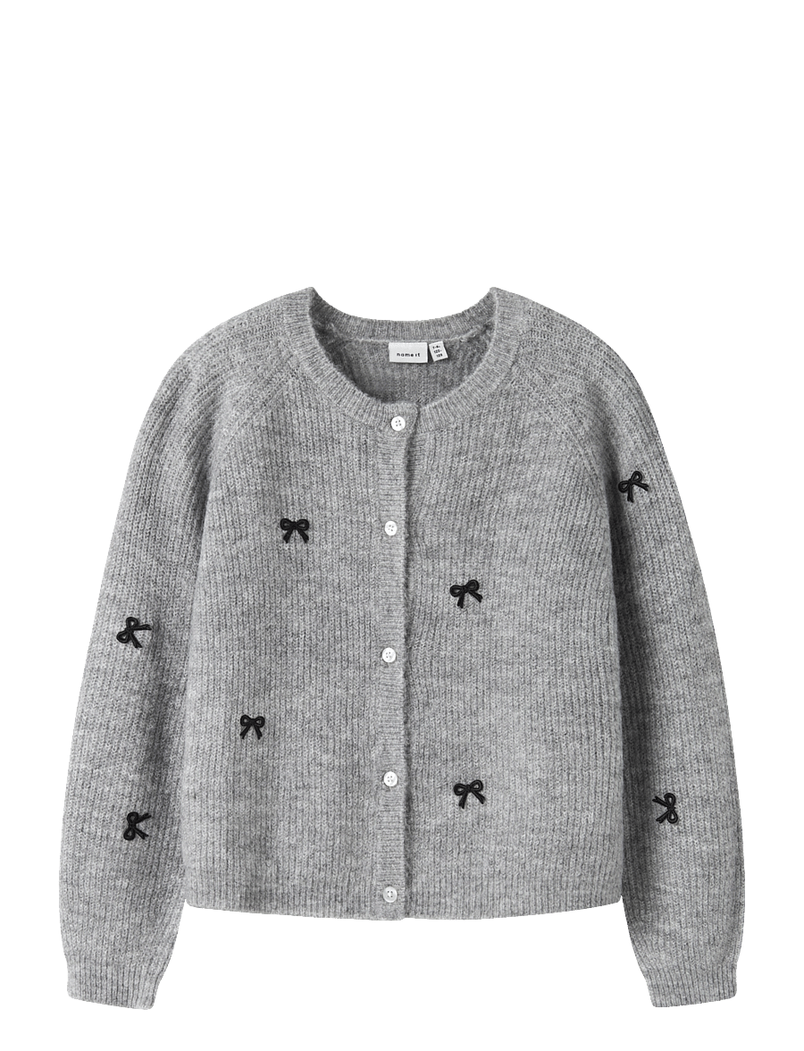 name it - NKFRIFEY LS KNIT CARD - cardigans - grey melange - 0