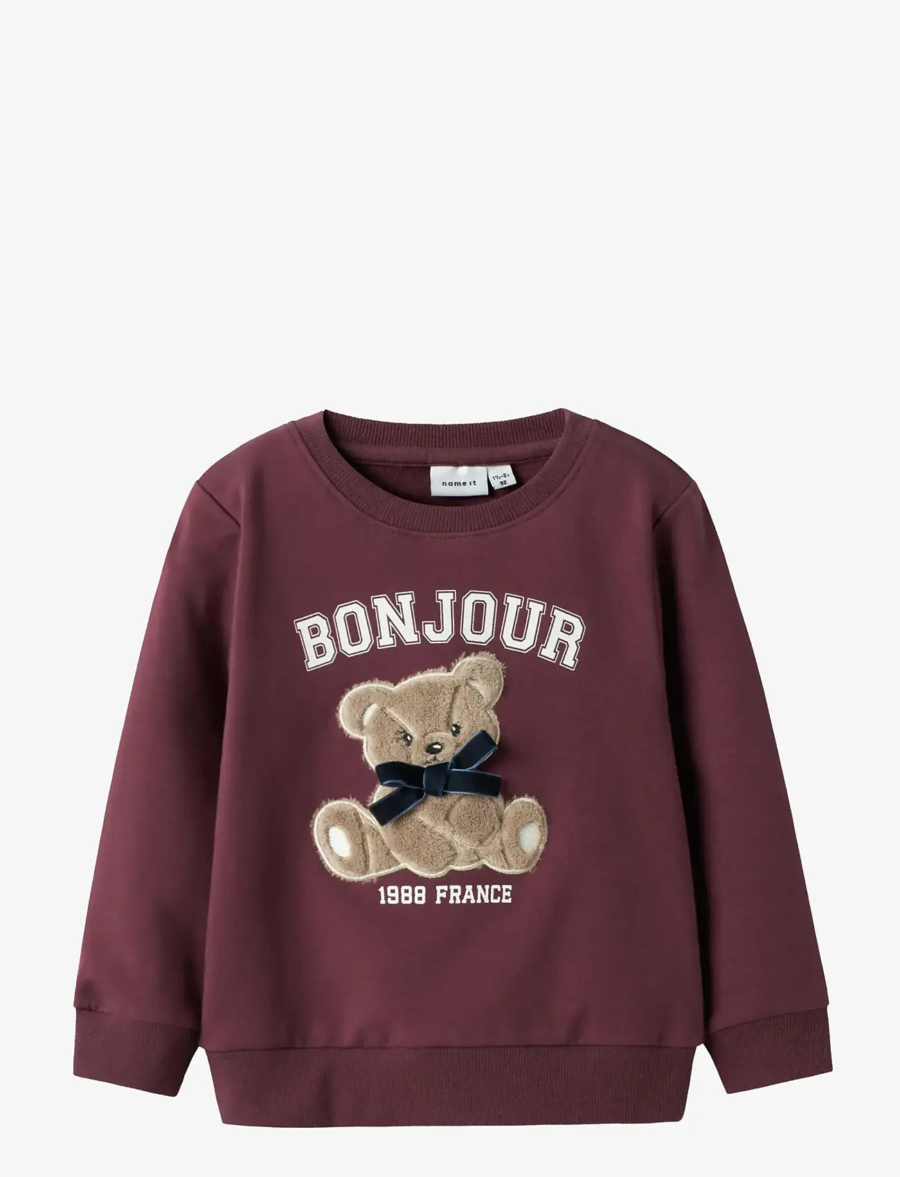 name it - NMFREAR LS SWEAT BRU - sweatshirts - burgundy - 1