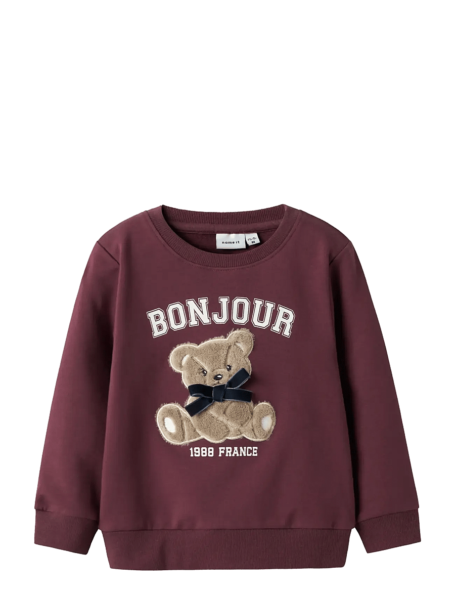name it - NMFREAR LS SWEAT BRU - sweatshirts - burgundy - 1
