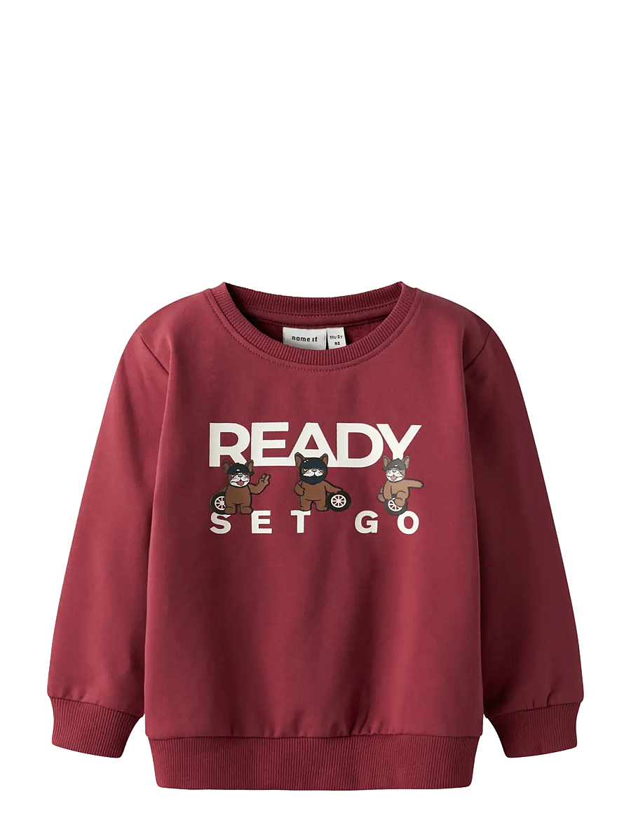 name it - NMMROVAL LS SWEAT BRU BOX - sweatshirts - burnt russet - 1
