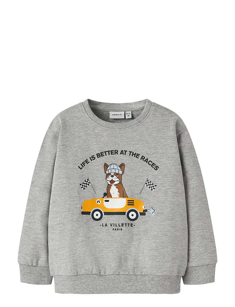 name it - NMMROVAL LS SWEAT BRU BOX - sweatshirts - grey melange - 1