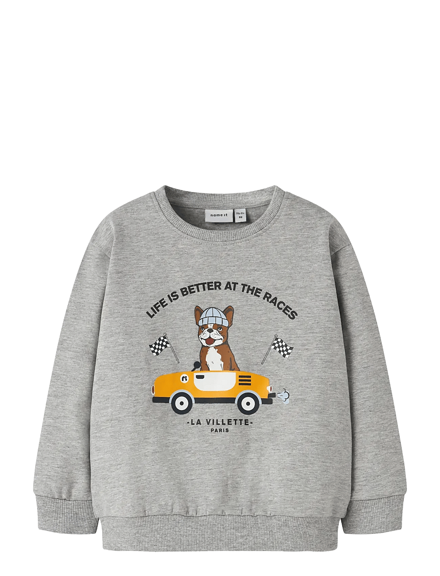 name it - NMMROVAL LS SWEAT BRU BOX - sweatshirts - grey melange - 1