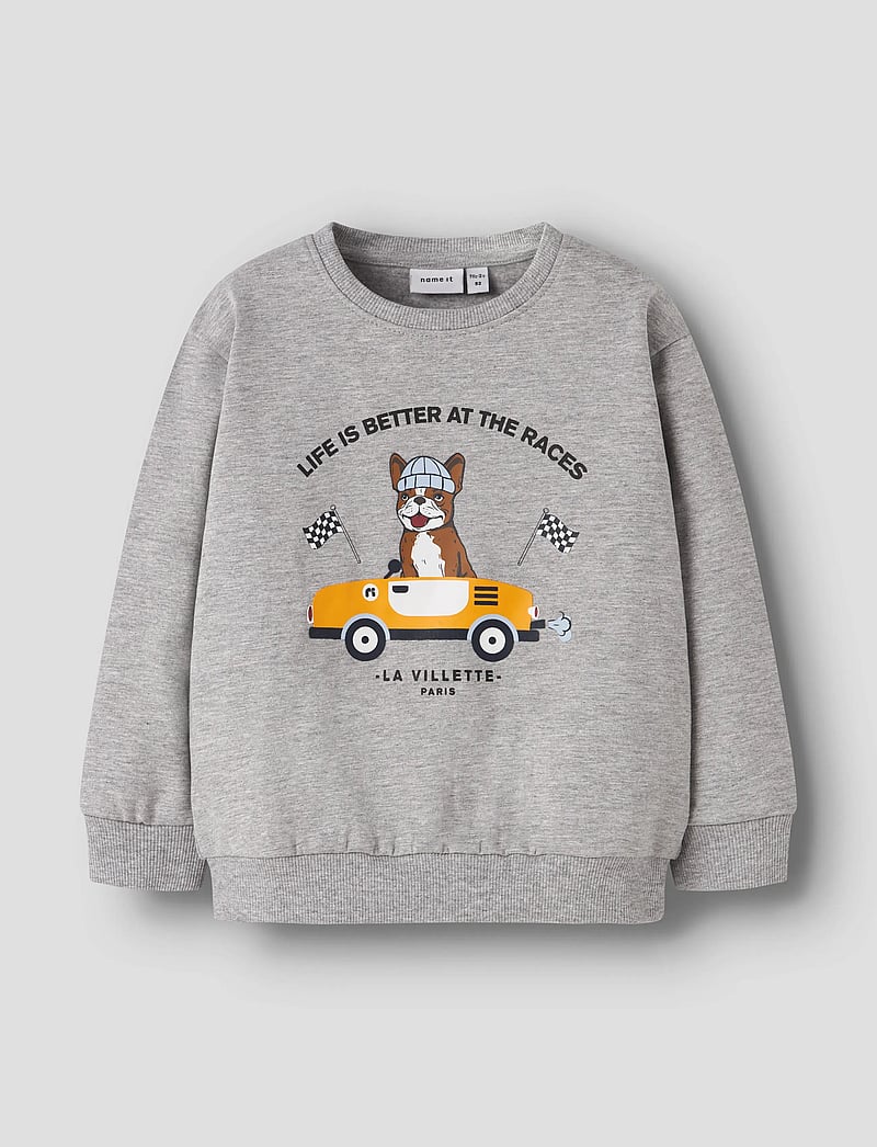 name it - NMMROVAL LS SWEAT BRU BOX - sweatshirts - grey melange - 0