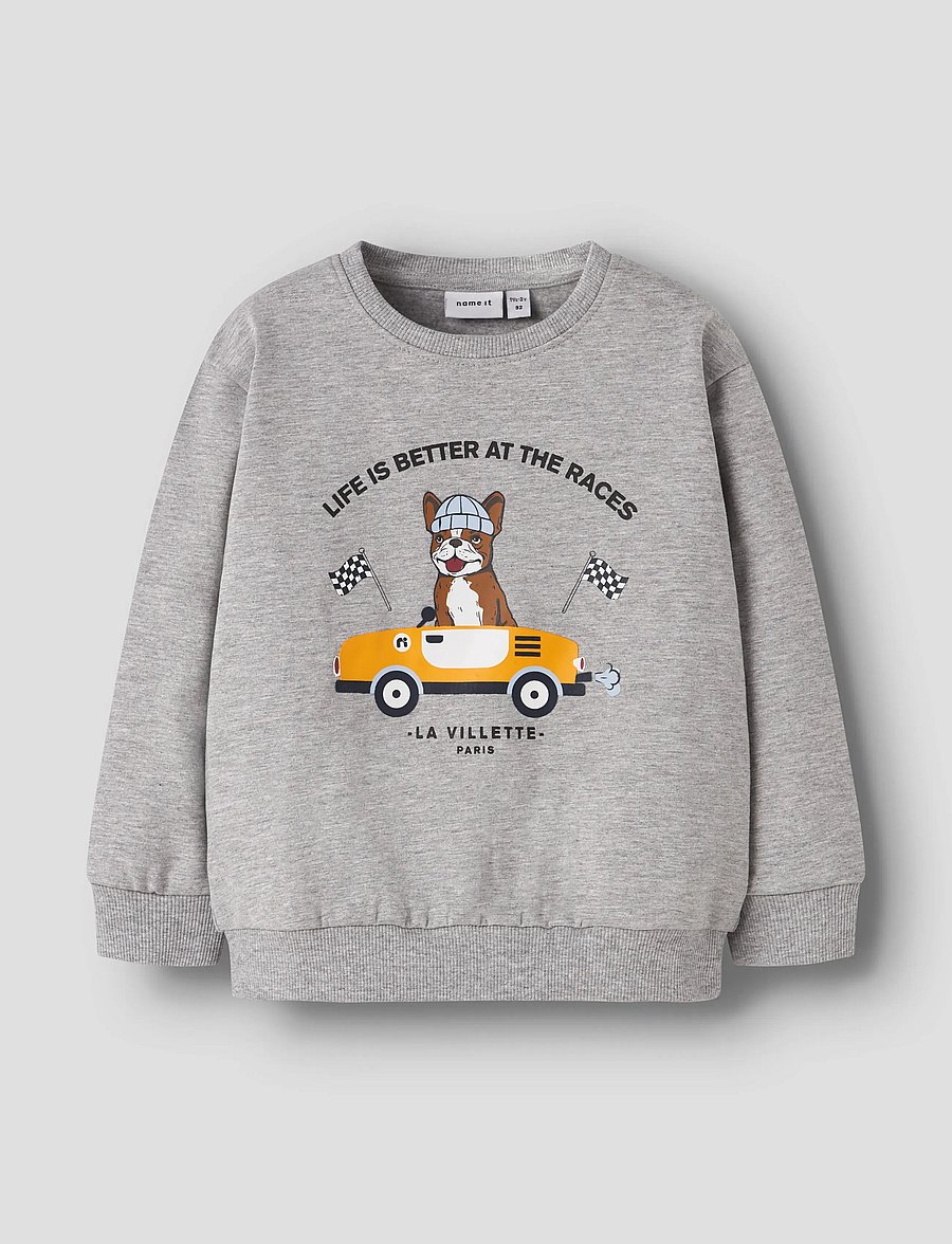 name it - NMMROVAL LS SWEAT BRU BOX - sweatshirts - grey melange - 0