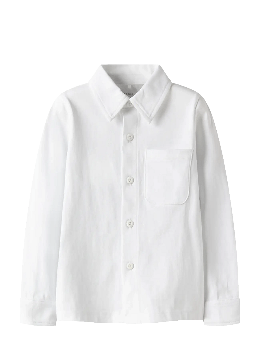 name it - NMMRONALO LS JERSEY SHIRT - langärmlige hemden - bright white - 0