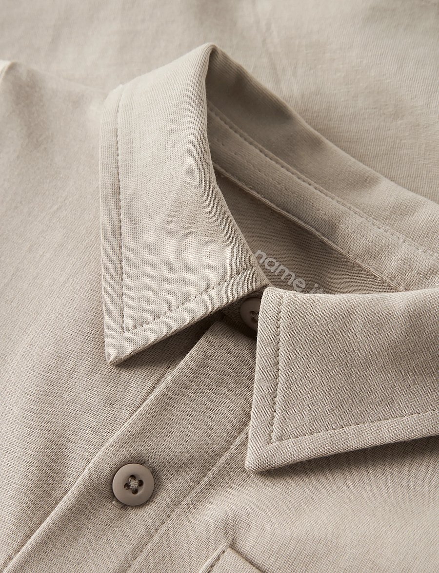 name it - NMMRONALO LS JERSEY SHIRT - langärmlige hemden - island fossil - 3