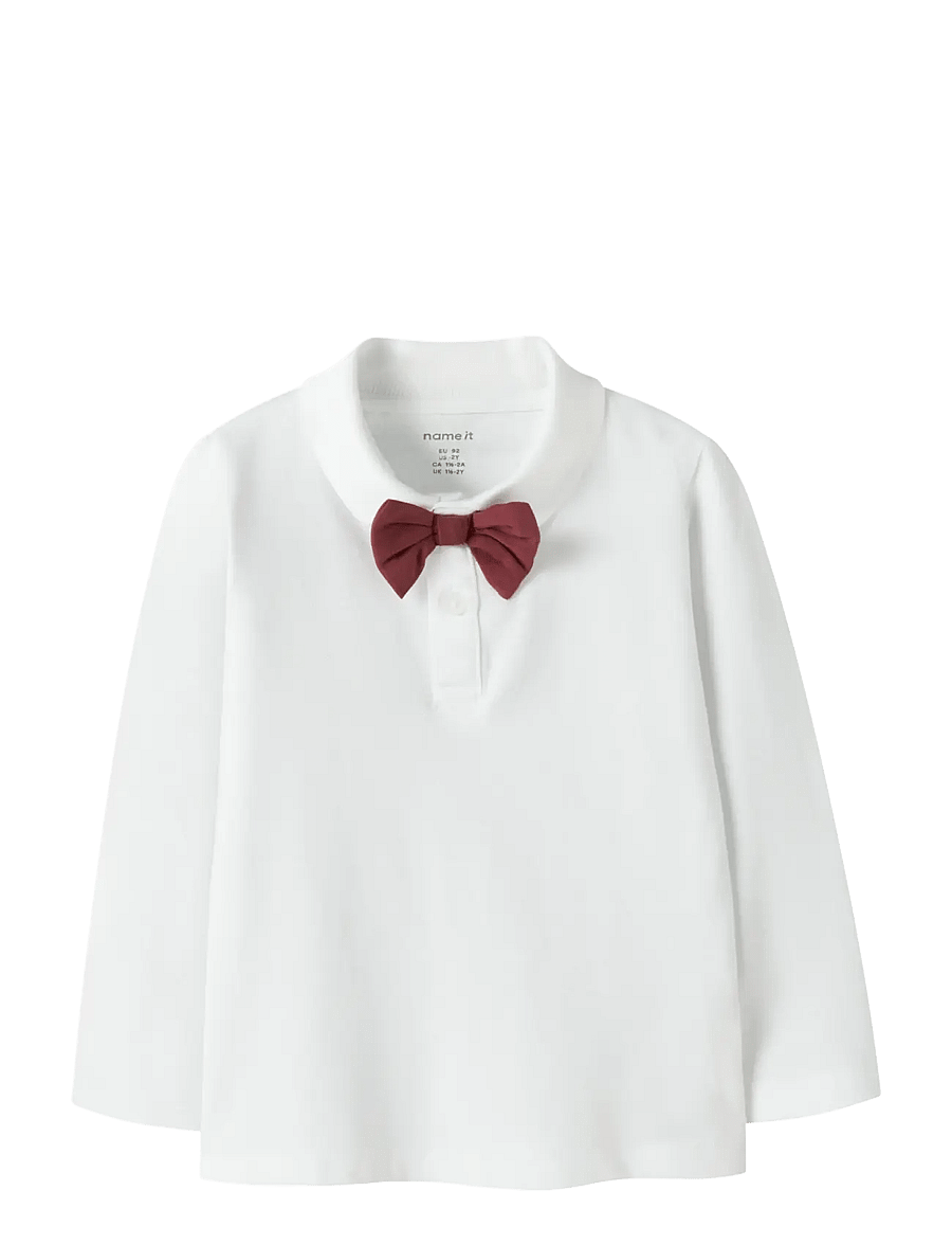 name it - NMMROGULA LS POLO - bright white - 0