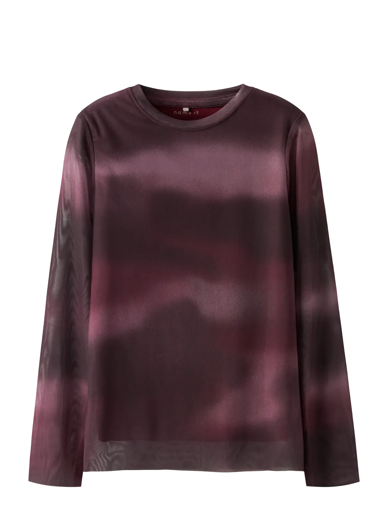 name it NKFROPEA LS SLIM MESH TOP - Överdelar - BURGUNDY / burgundy
