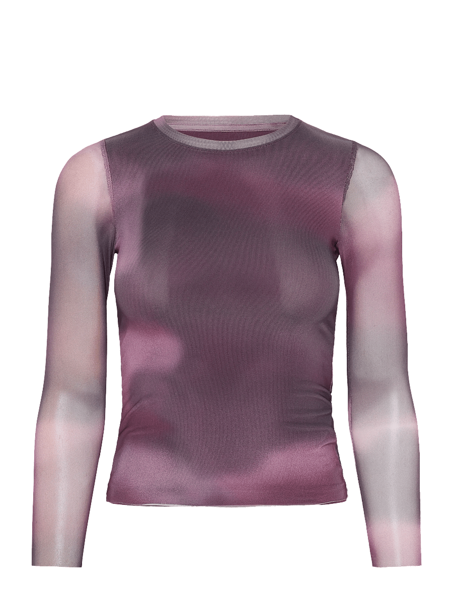 name it - NKFROPEA LS SLIM MESH TOP - langärmelig - burgundy - 0