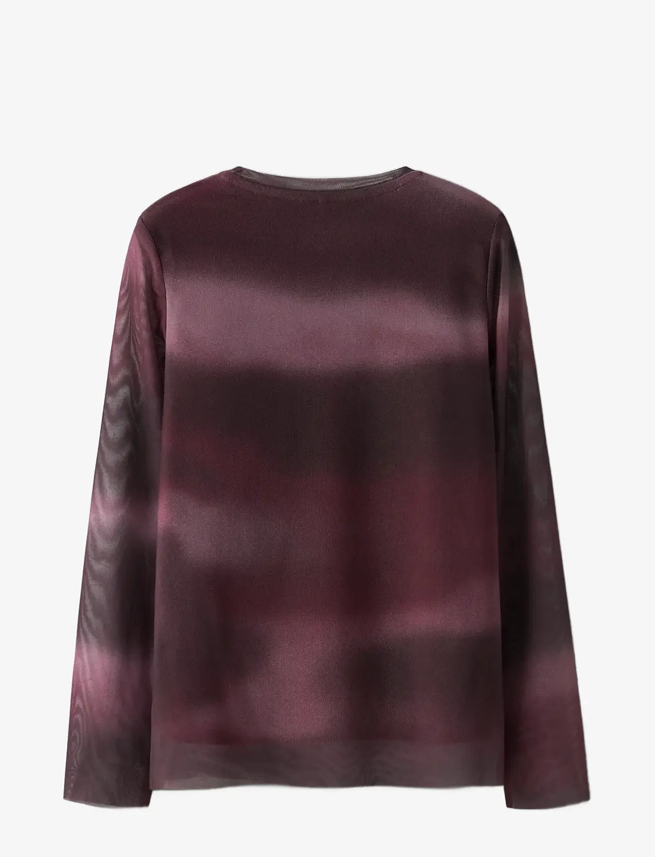 name it - NKFROPEA LS SLIM MESH TOP - burgundy - 1