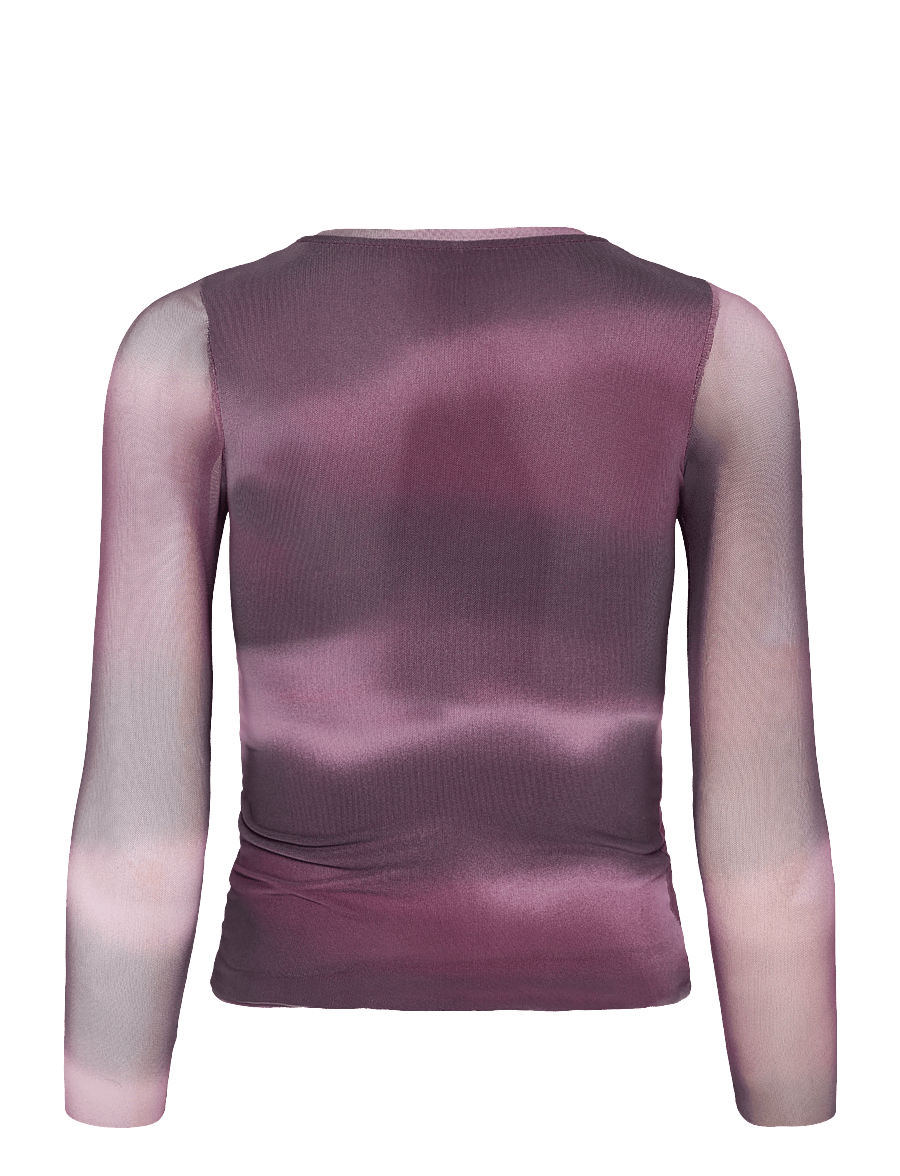 name it - NKFROPEA LS SLIM MESH TOP - langärmelig - burgundy - 1