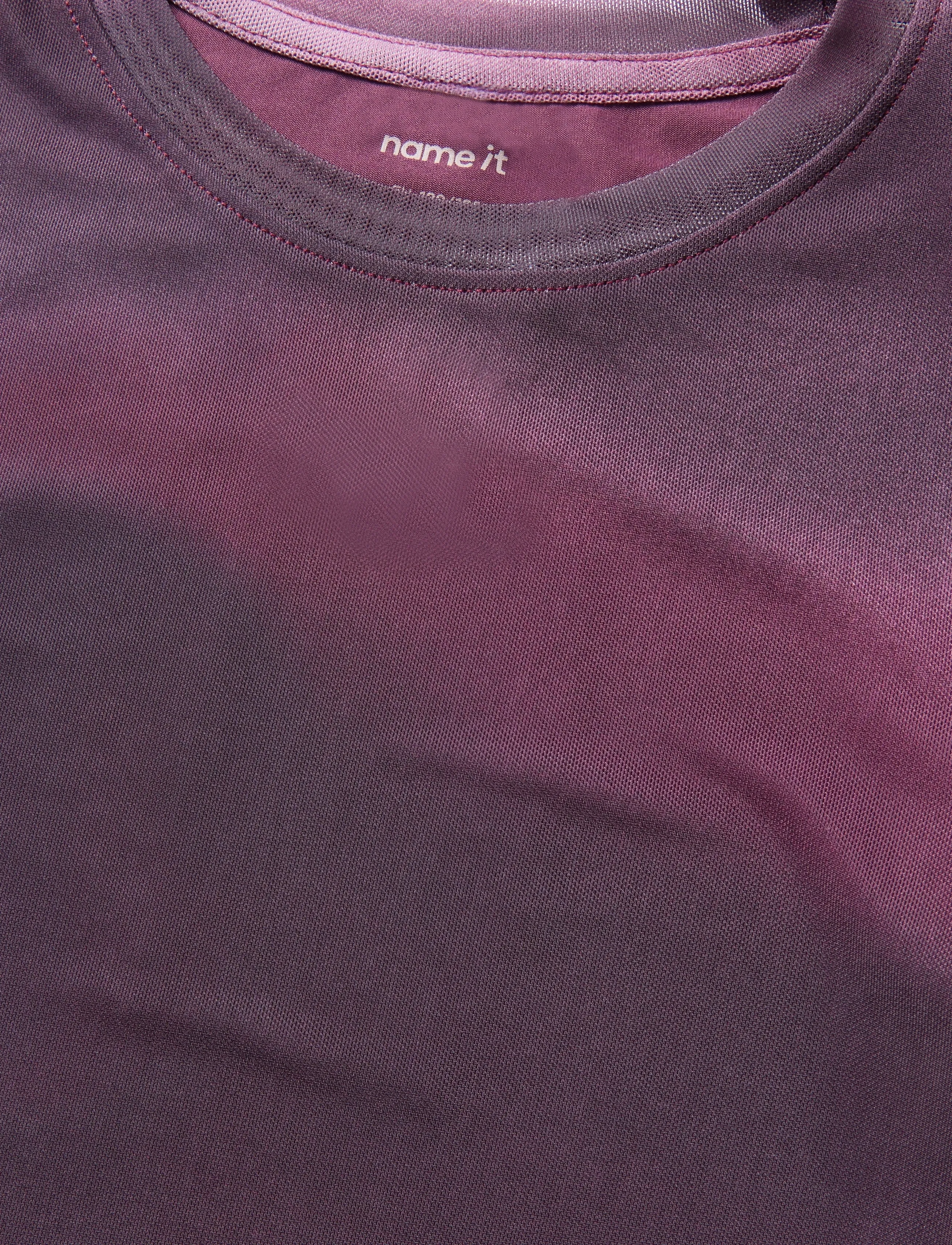 name it - NKFROPEA LS SLIM MESH TOP - langärmelig - burgundy - 2