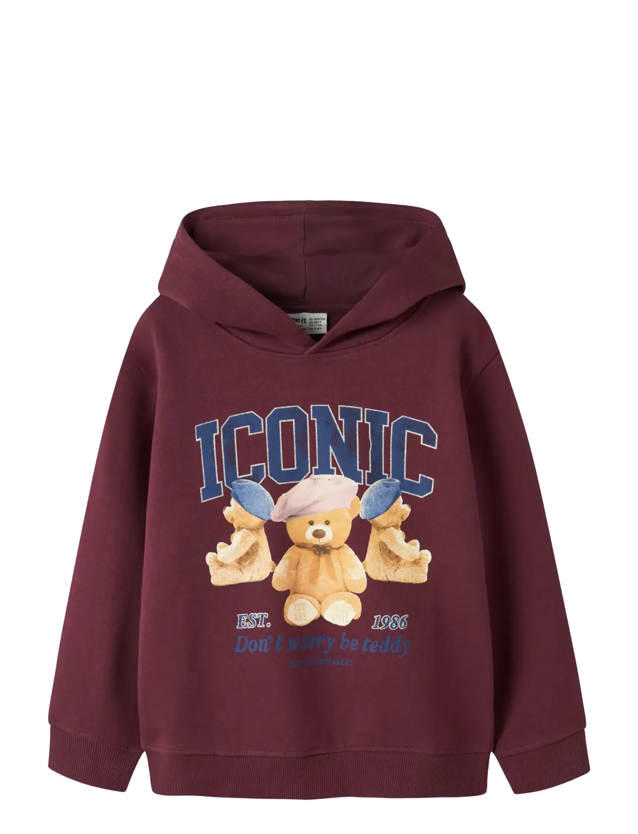 name it NKFRYCCA LS NREG SWEAT WH BRU BOX - 4 for 3 - BURGUNDY / burgundy