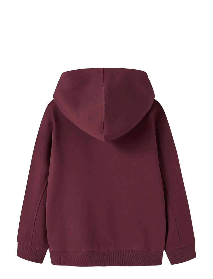 name it - NKFRYCCA LS NREG SWEAT WH BRU BOX - džemperiai su gobtuvu - burgundy - 2