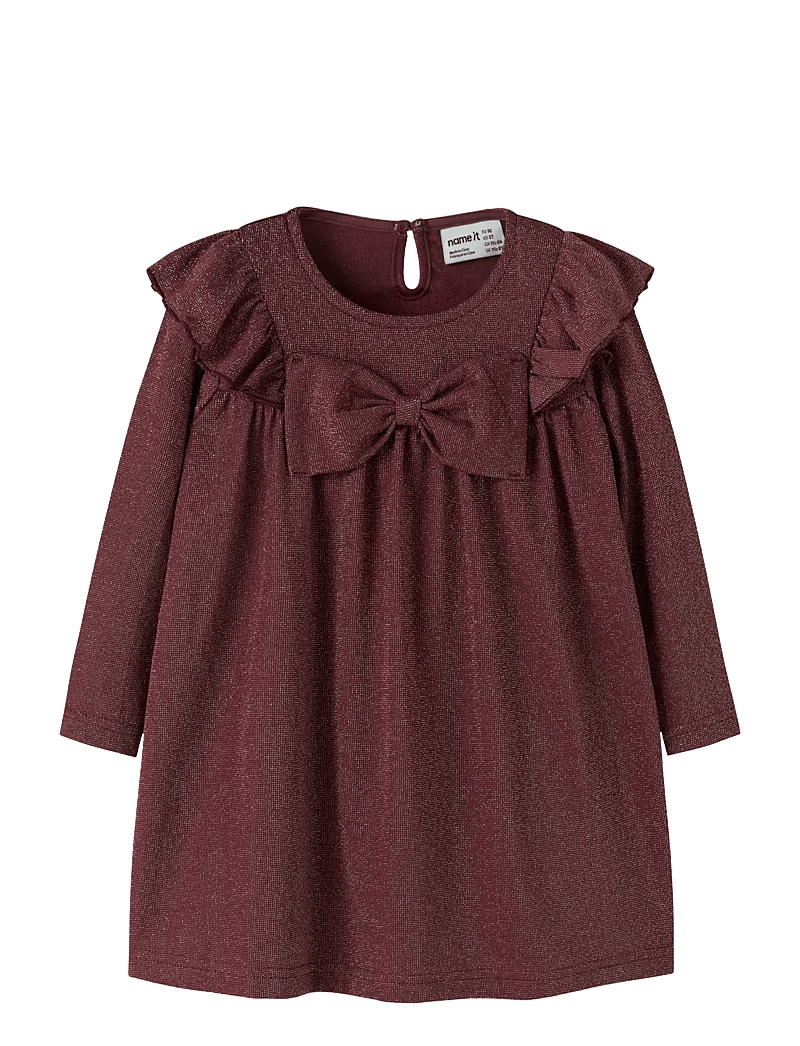 name it - NMFROISIN M LS DRESS - festkjoler - burgundy - 0