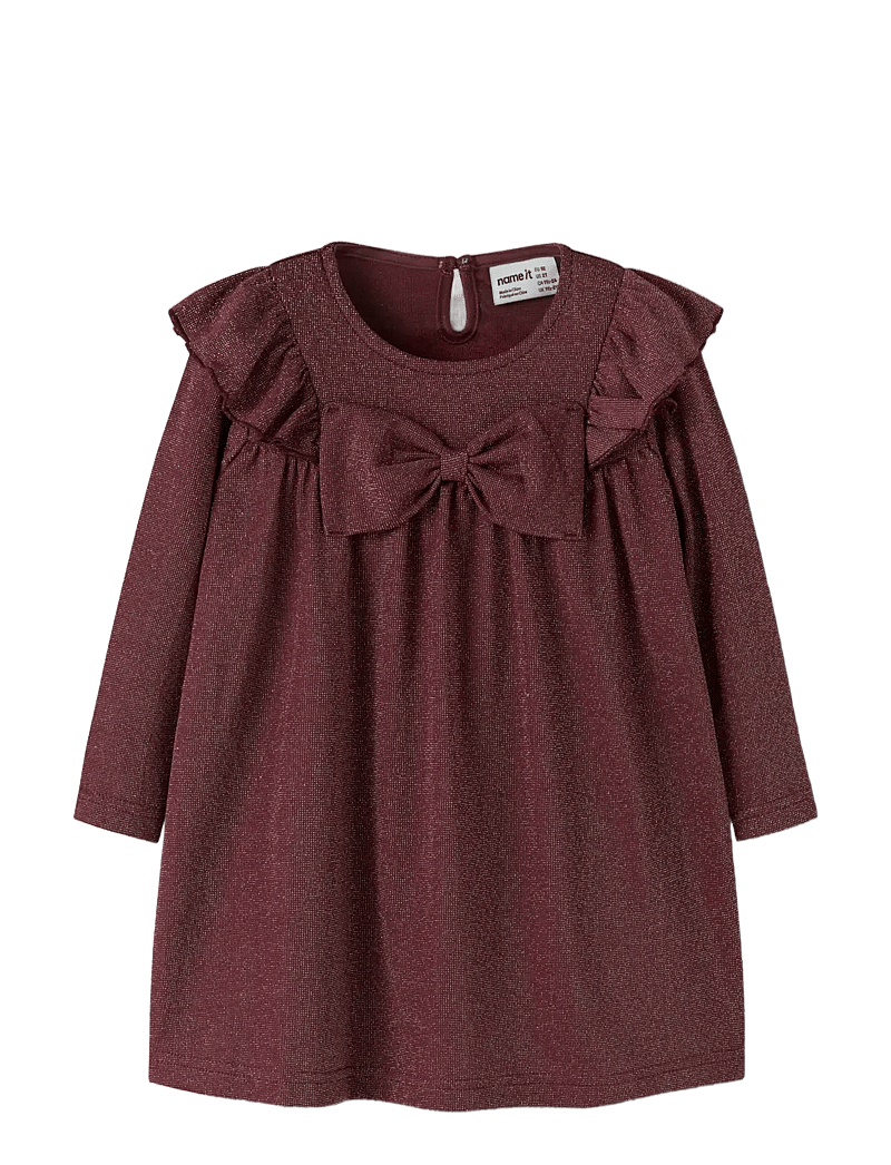 name it - NMFROISIN M LS DRESS - festkjoler - burgundy - 2