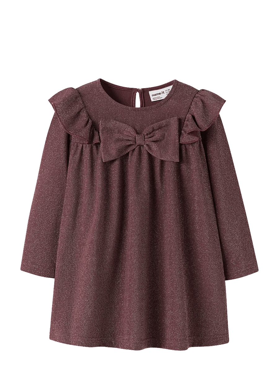name it - NMFROISIN M LS DRESS - festkjoler - catawba grape - 0