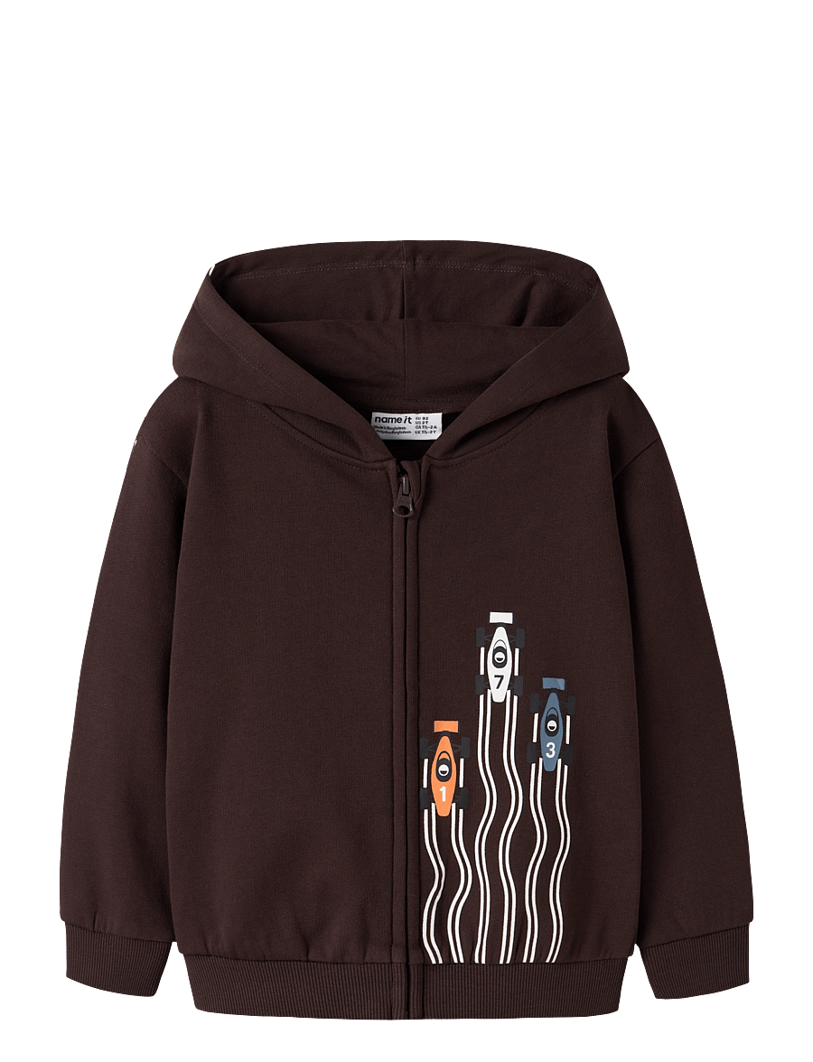 name it - -NMMVOLTINUS NREG SWEAT CARD WH BRU - kapuzenpullover - chocolate plum - 0