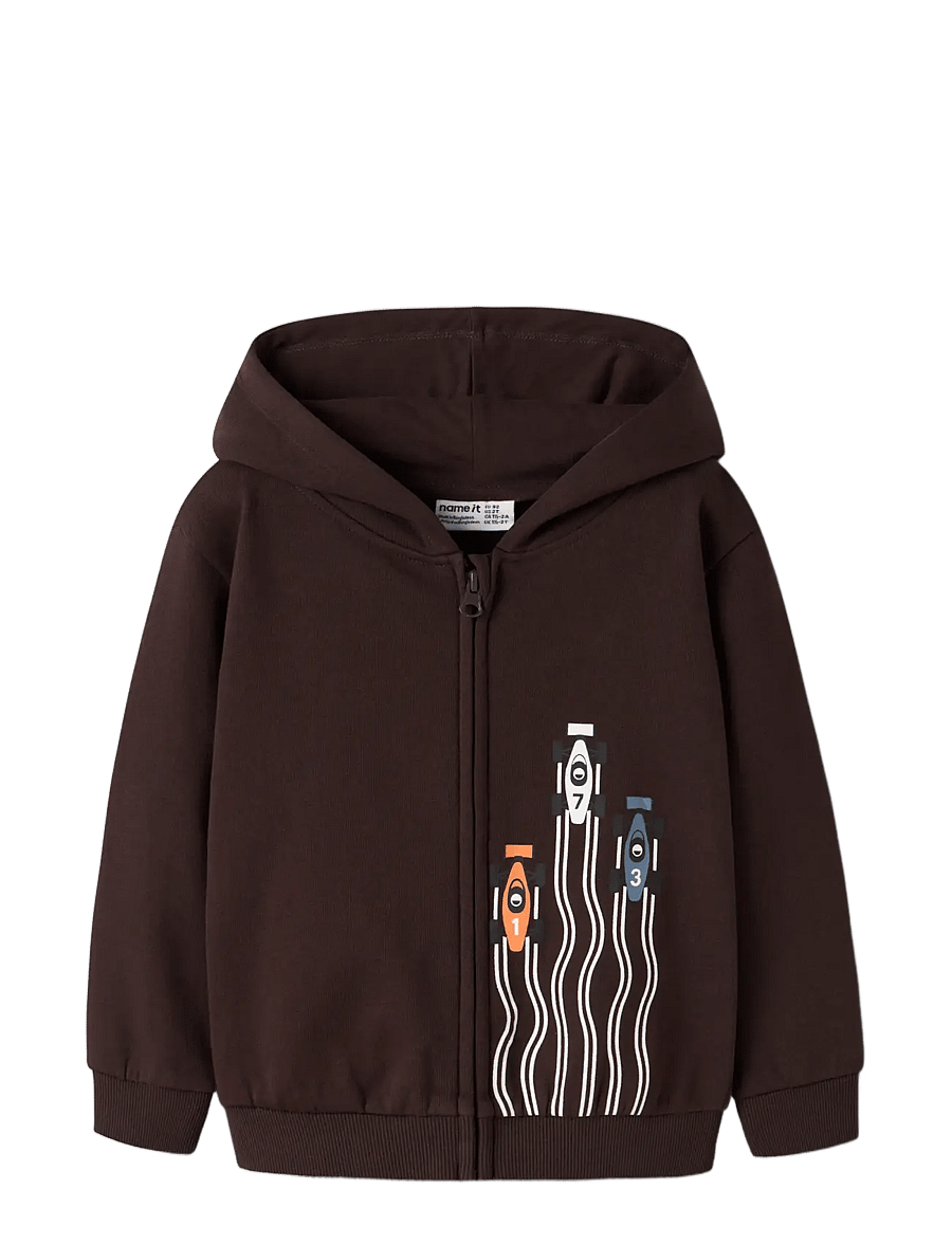 name it - -NMMVOLTINUS NREG SWEAT CARD WH BRU - kapuzenpullover - chocolate plum - 2