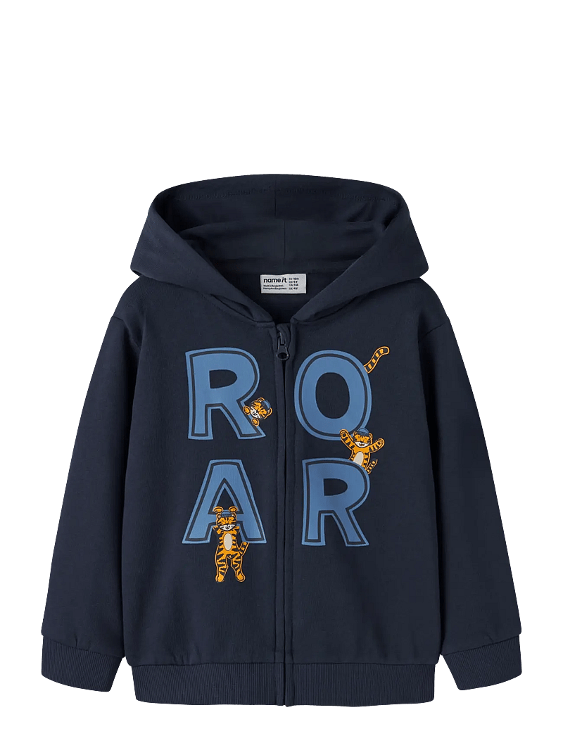 name it - NMMVOLTINUS NREG SWEAT CARD WH BRU - hættetrøjer - navy blazer - 0