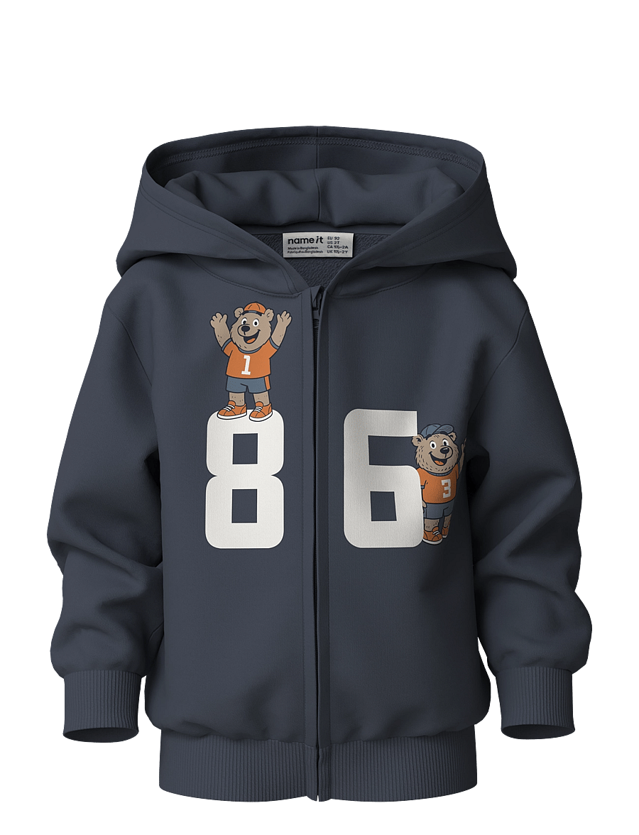 name it - -NMMVOLTINUS NREG SWEAT CARD WH BRU - kapuzenpullover - ombre blue - 0