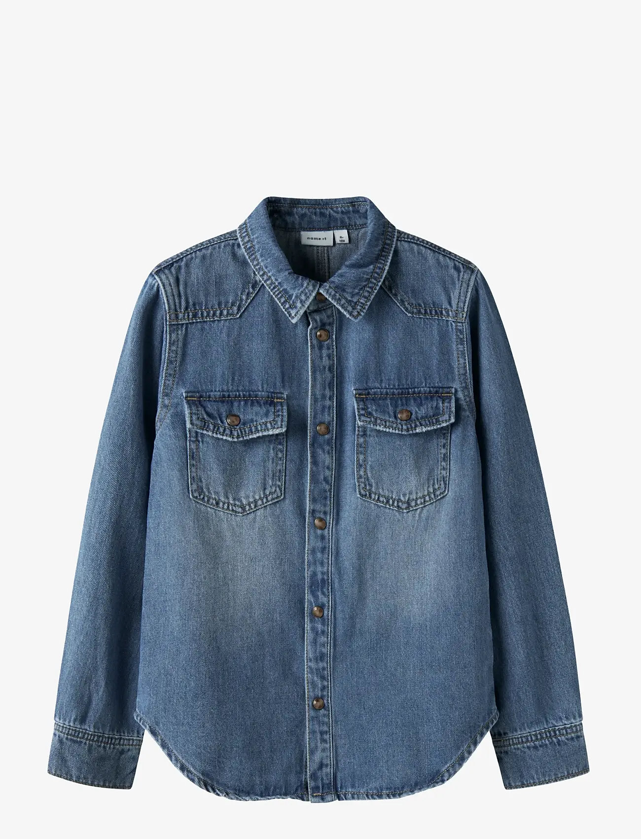 name it - NKMKIM OZ DNM LS SHIRT 6677-OZ T - langærmede skjorter - medium blue denim - 1