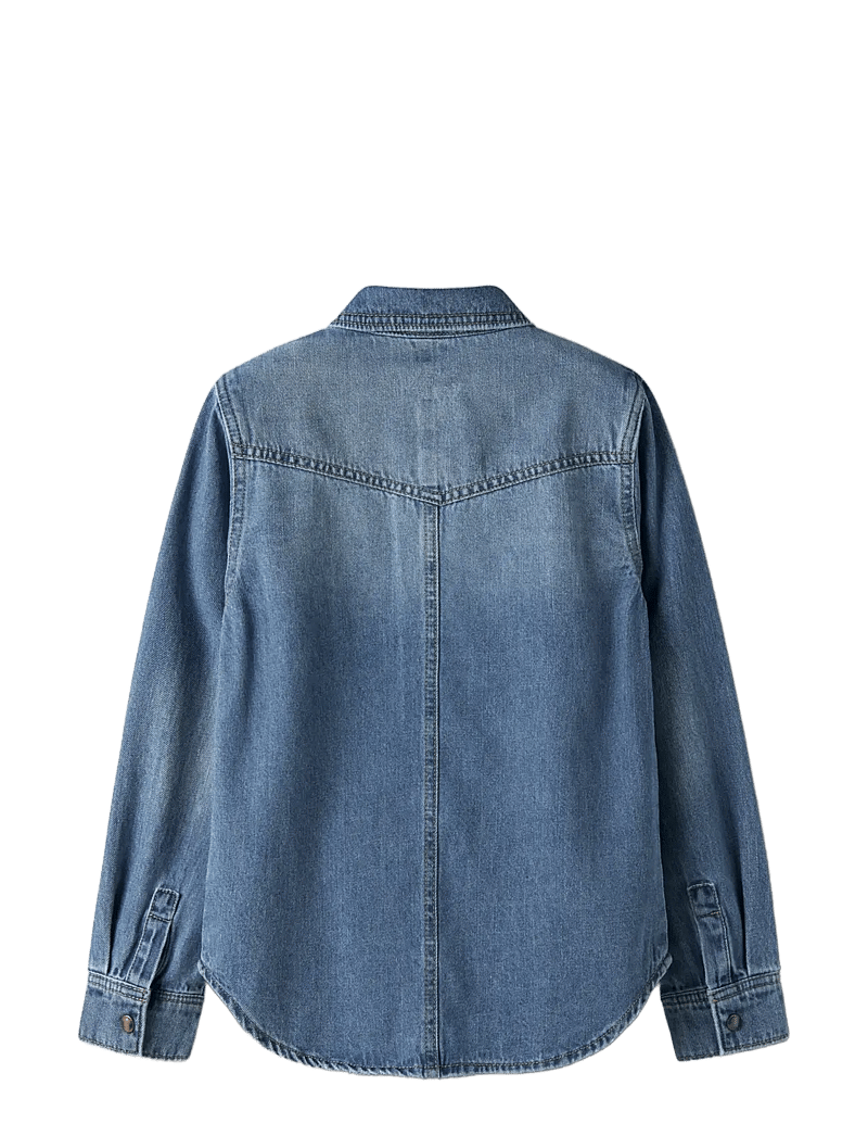 name it - NKMKIM OZ DNM LS SHIRT 6677-OZ T - langærmede skjorter - medium blue denim - 2