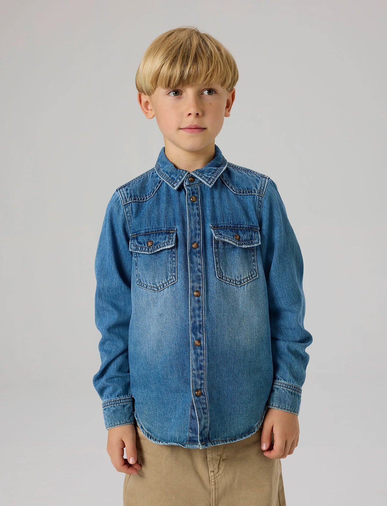 NKMKIM OZ DNM LS SHIRT 6677-OZ T - MEDIUM BLUE DENIM