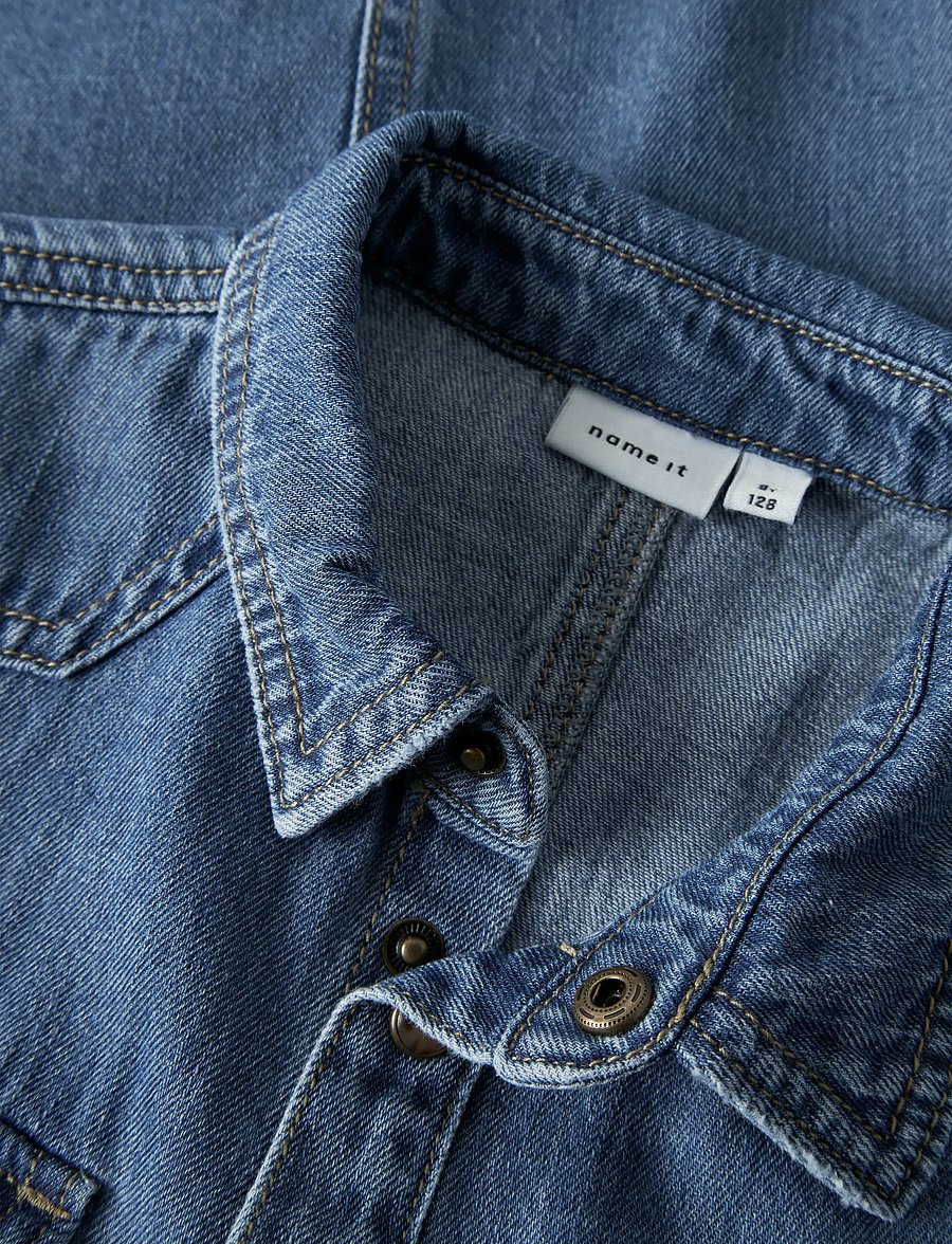 name it - NKMKIM OZ DNM LS SHIRT 6677-OZ T - langærmede skjorter - medium blue denim - 3